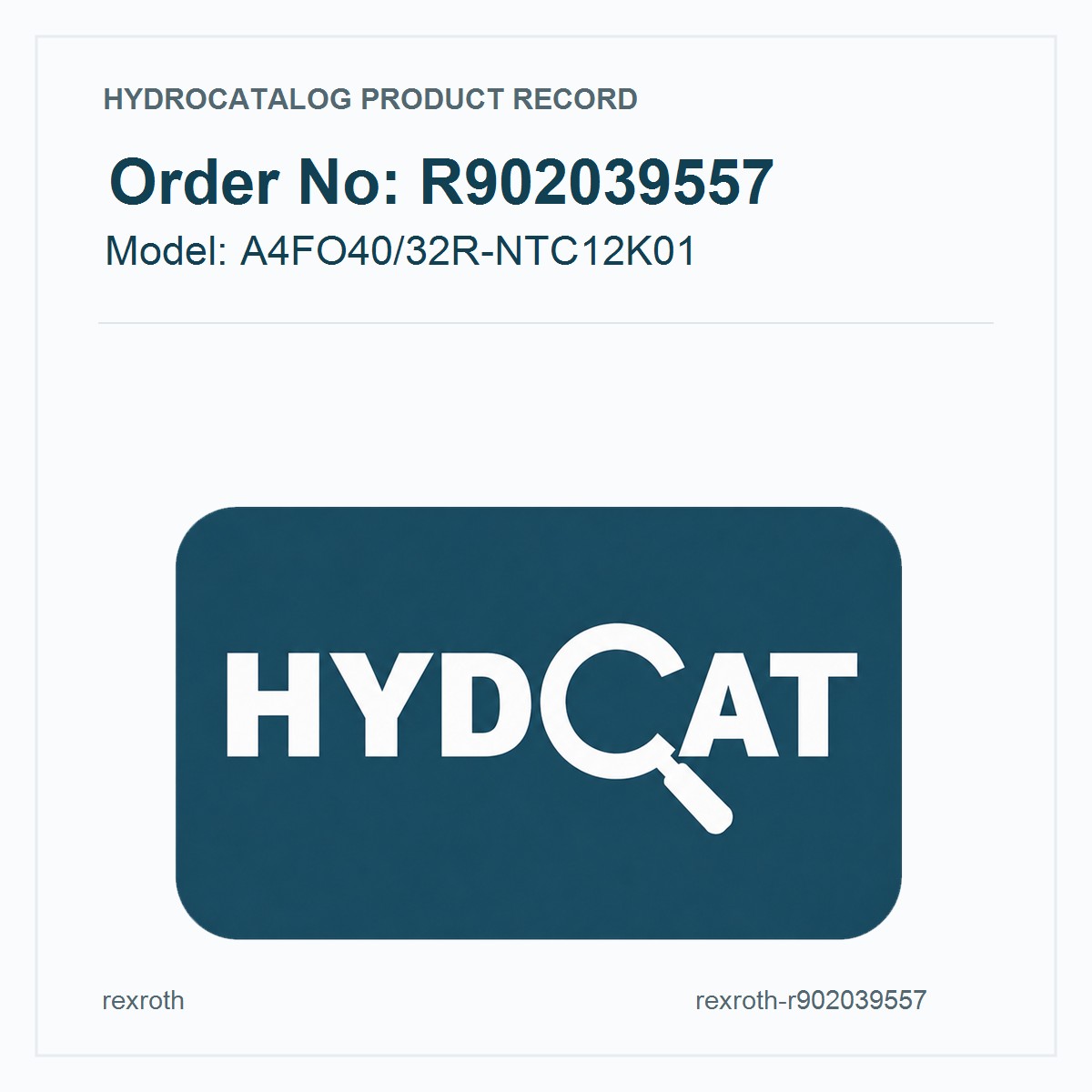 R902039557 A4FO40/32R-NTC12K01 Hydraulic Pump