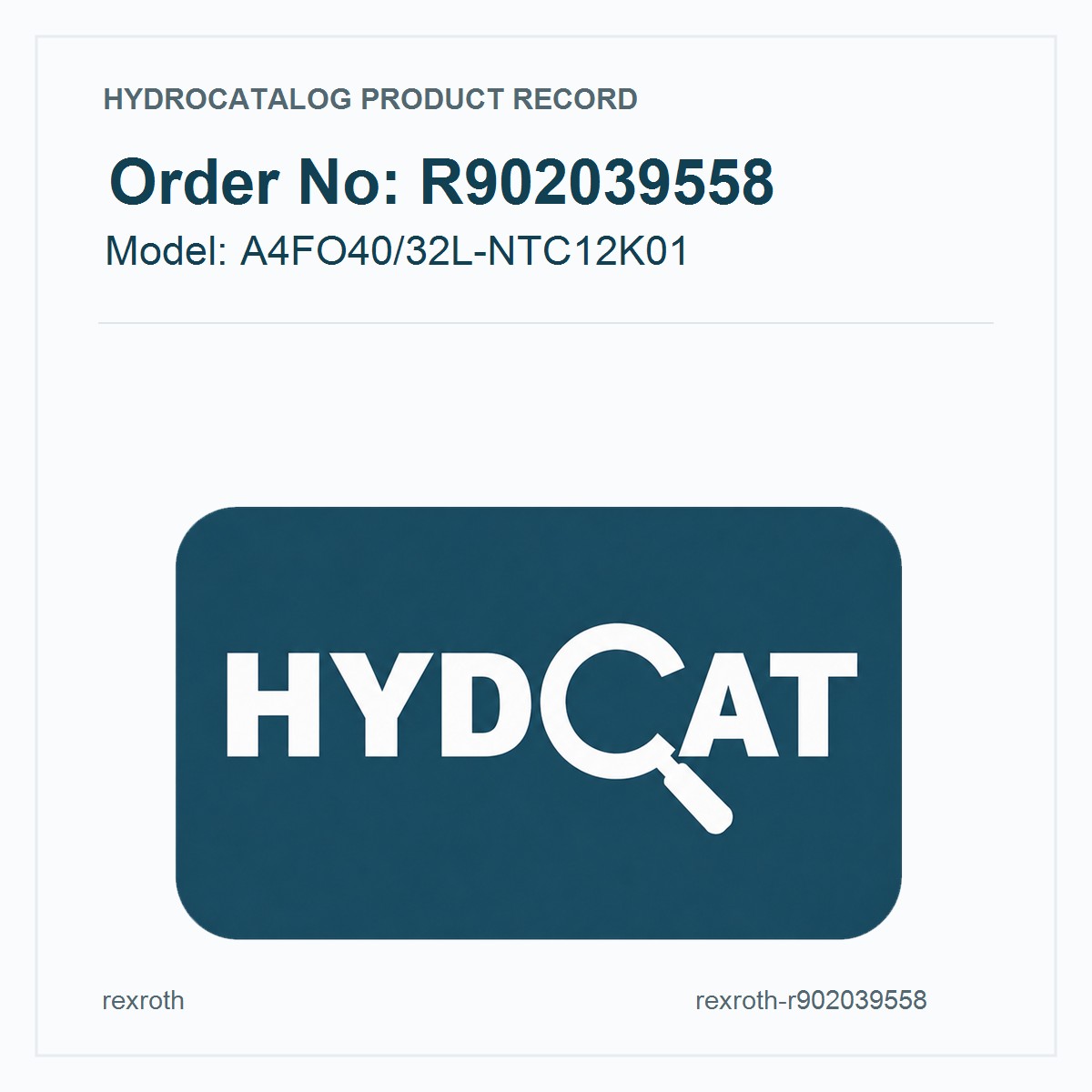 R902039558 A4FO40/32L-NTC12K01 Hydraulic Pump