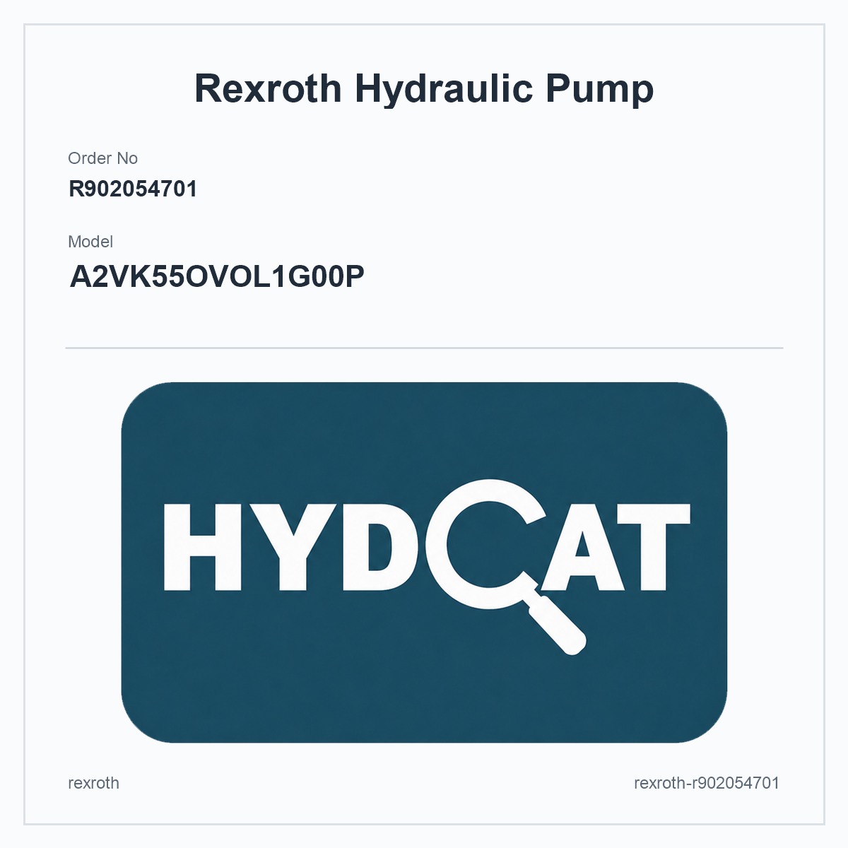 Rexroth R902054701, model A2VK55OVOL1G00P