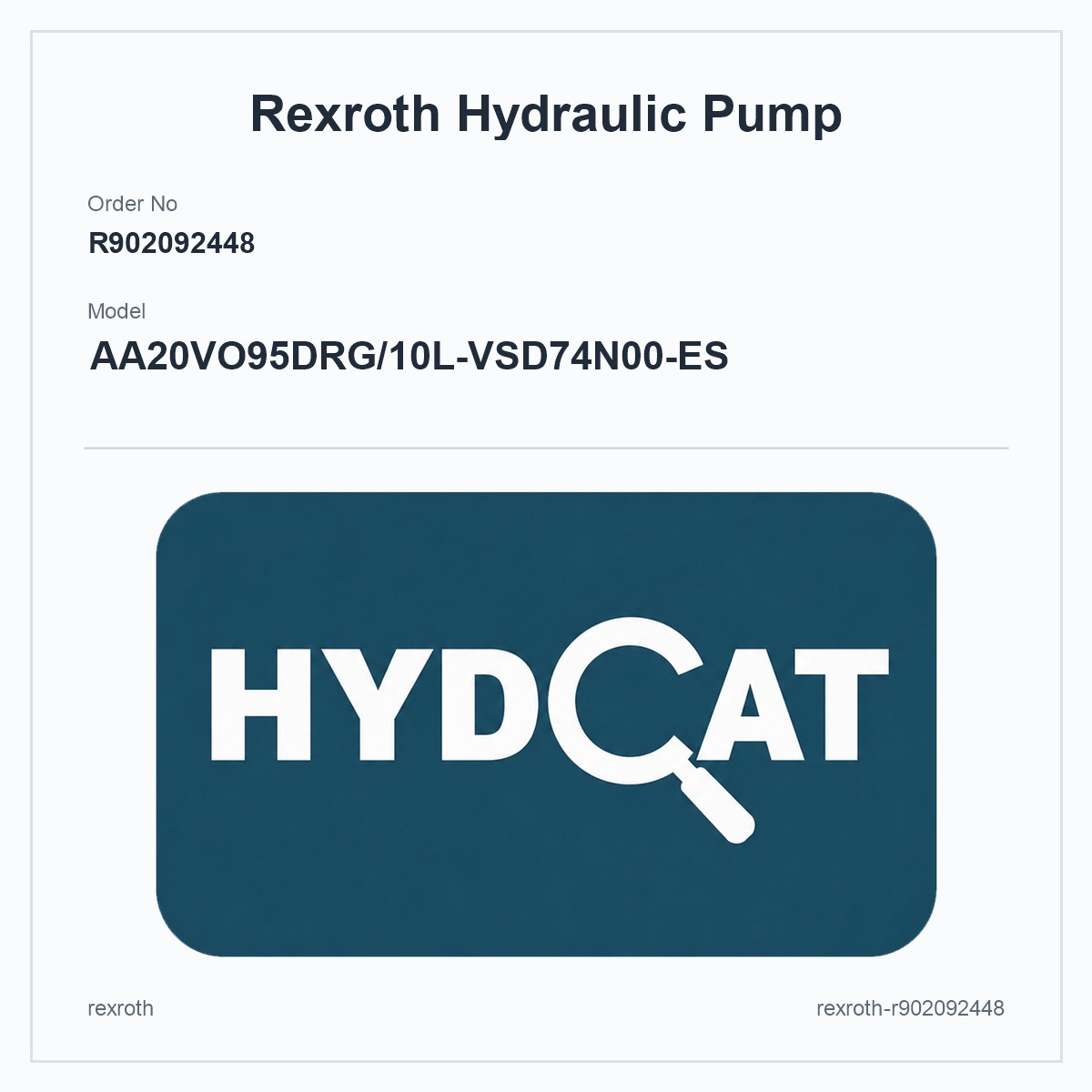 Rexroth R902092448, model AA20VO95DRG/10L-VSD74N00-ES