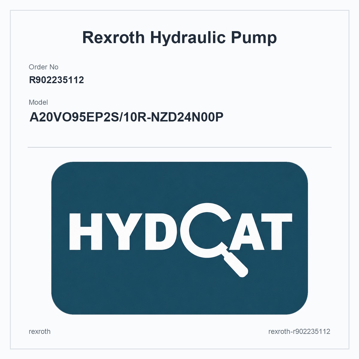 Rexroth R902235112, model A20VO95EP2S/10R-NZD24N00P