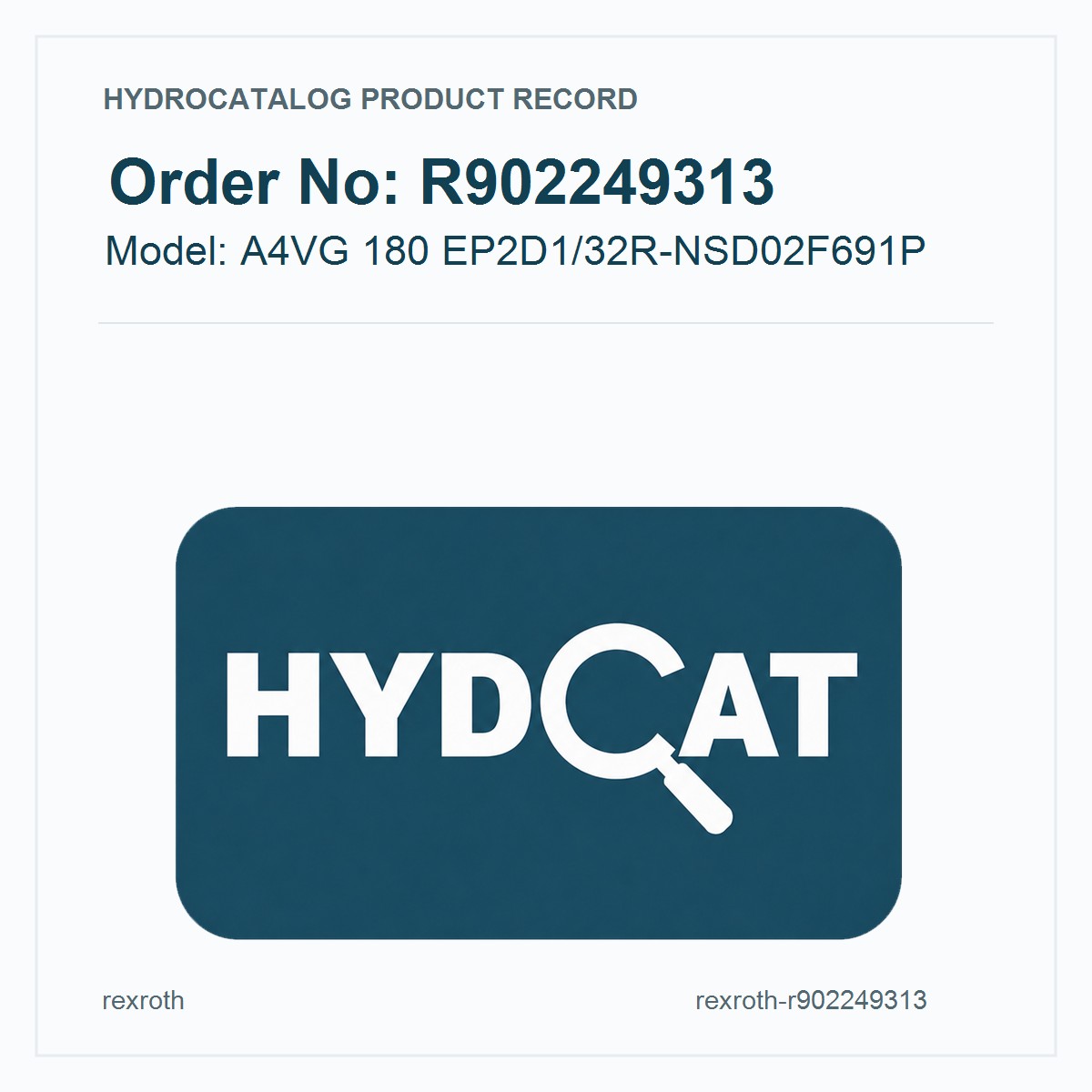 R902249313 A4VG 180 EP2D1/32R-NSD02F691P Hydraulic Pump