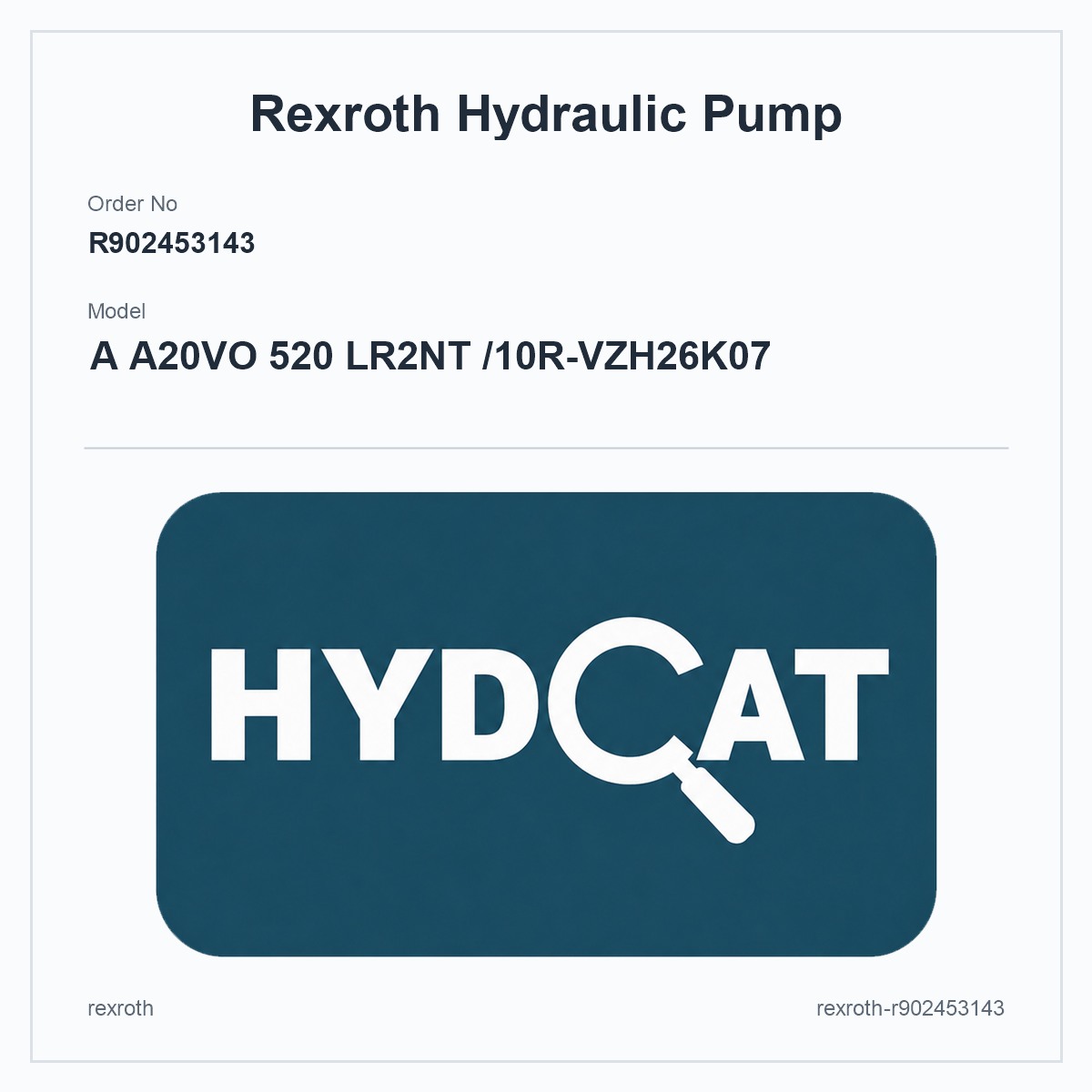 Rexroth R902453143, model A A20VO 520 LR2NT /10R-VZH26K07