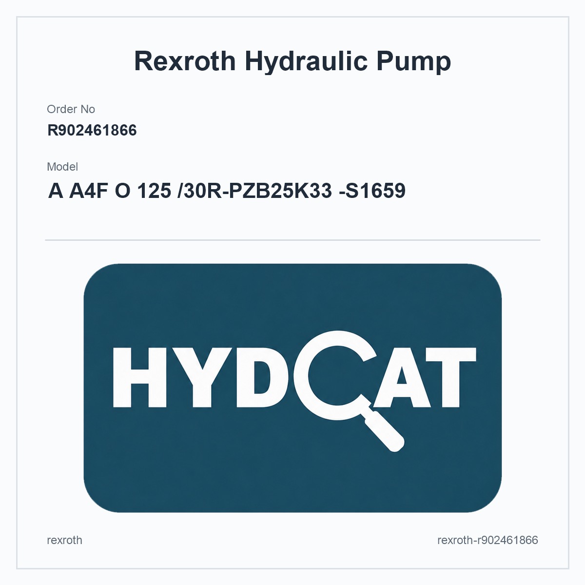 Rexroth A4FO R902461866, model A A4F O 125 /30R-PZB25K33 -S1659