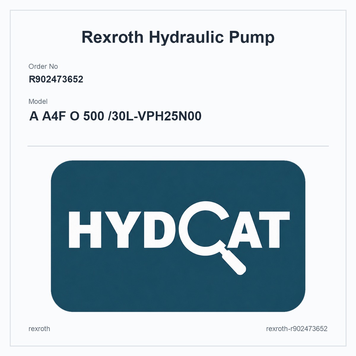 Rexroth A4FO R902473652, model A A4F O 500 /30L-VPH25N00