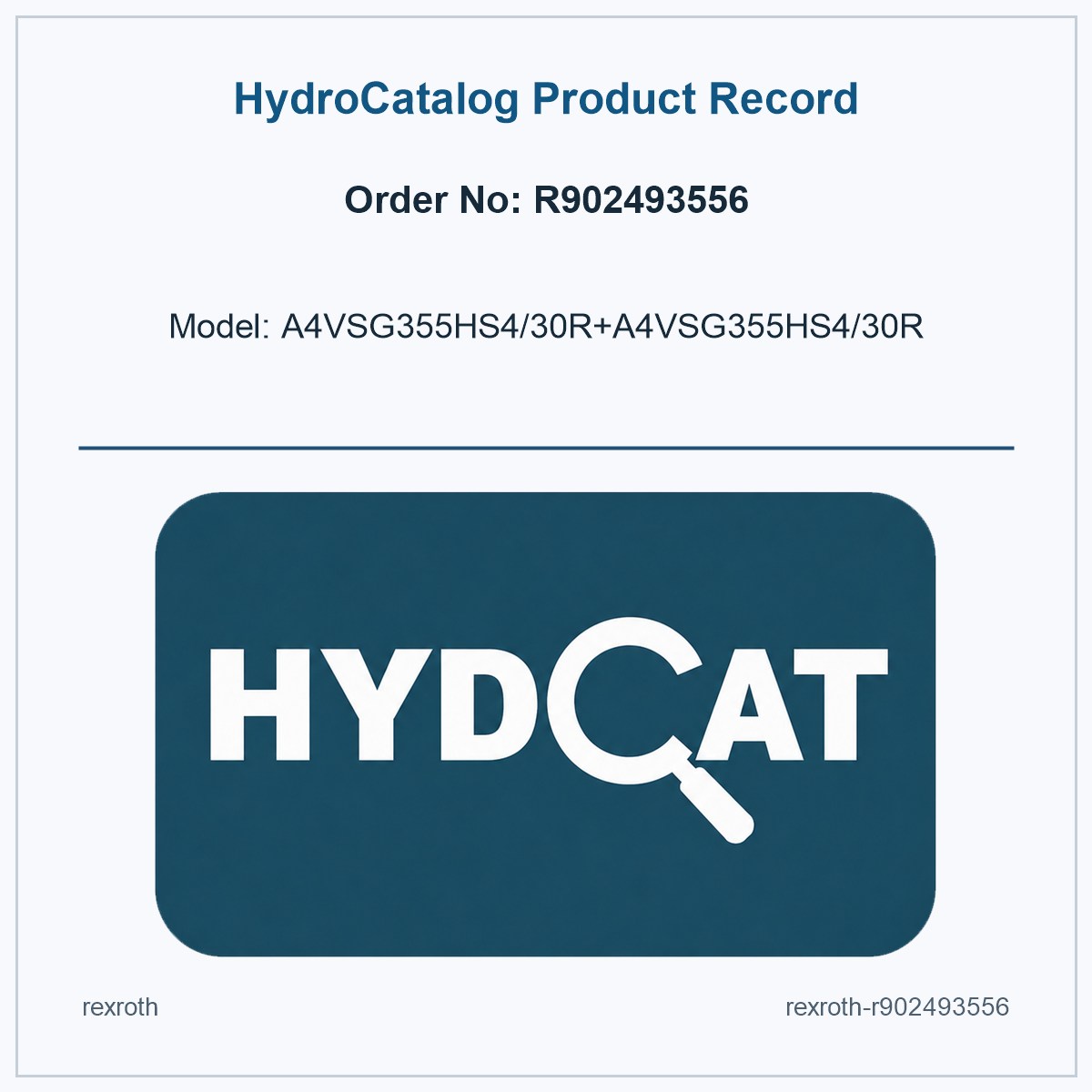 Rexroth R902493556, model A4VSG355HS4/30R+A4VSG355HS4/30R