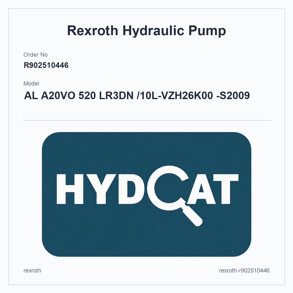 Rexroth R902510446, model AL A20VO 520 LR3DN /10L-VZH26K00 -S2009