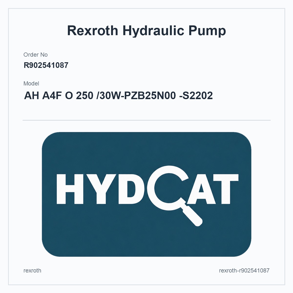 Rexroth A4FO R902541087, model AH A4F O 250 /30W-PZB25N00 -S2202