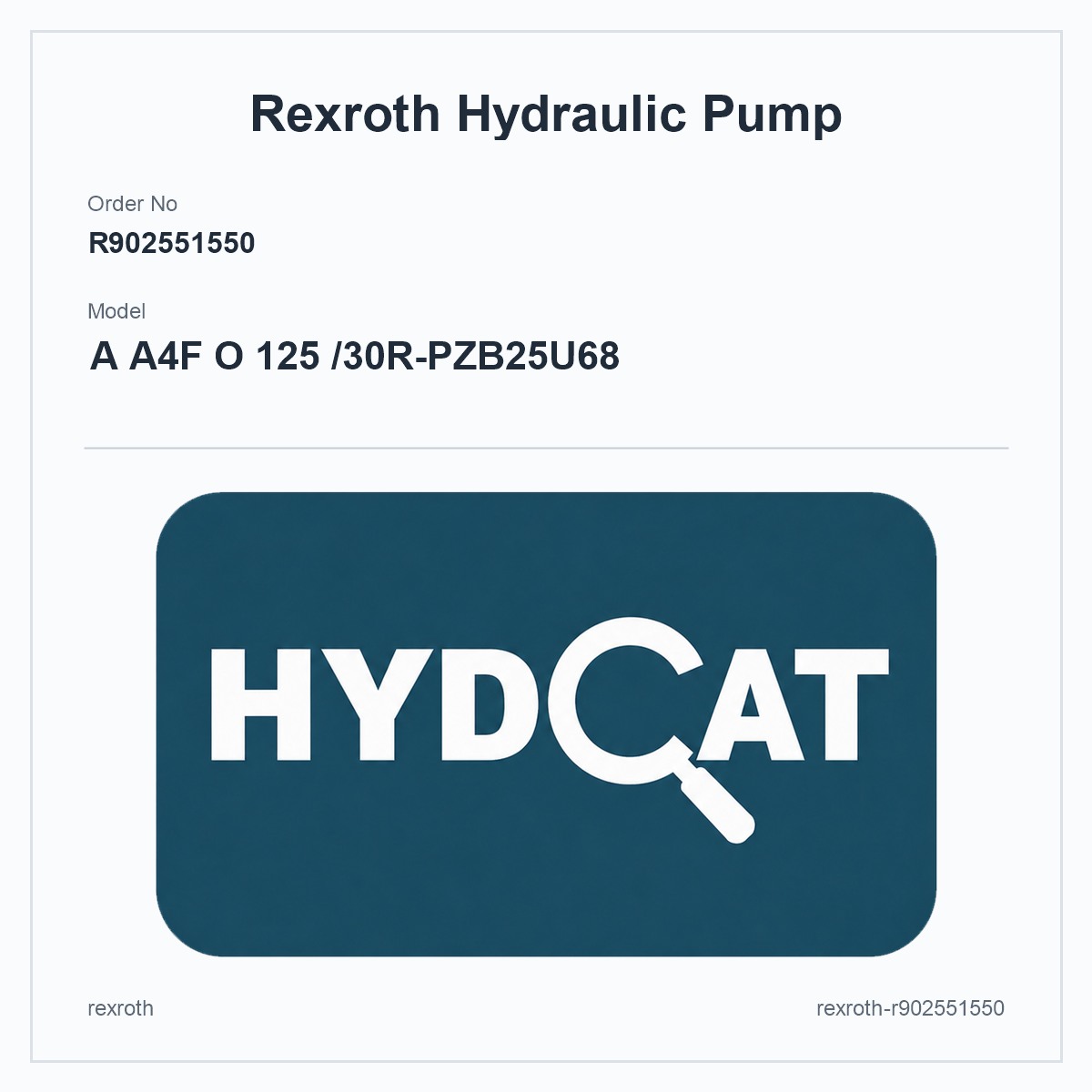Rexroth A4FO R902551550, model A A4F O 125 /30R-PZB25U68