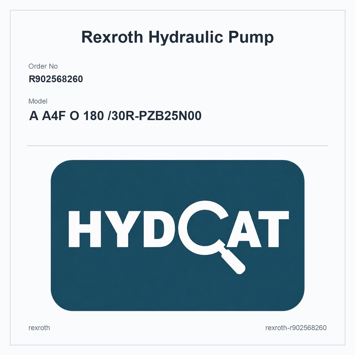Rexroth A4FO R902568260, model A A4F O 180 /30R-PZB25N00