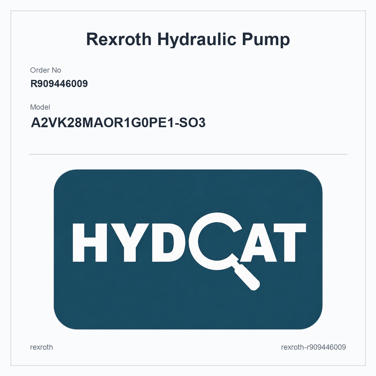 Rexroth R909446009, model A2VK28MAOR1G0PE1-SO3