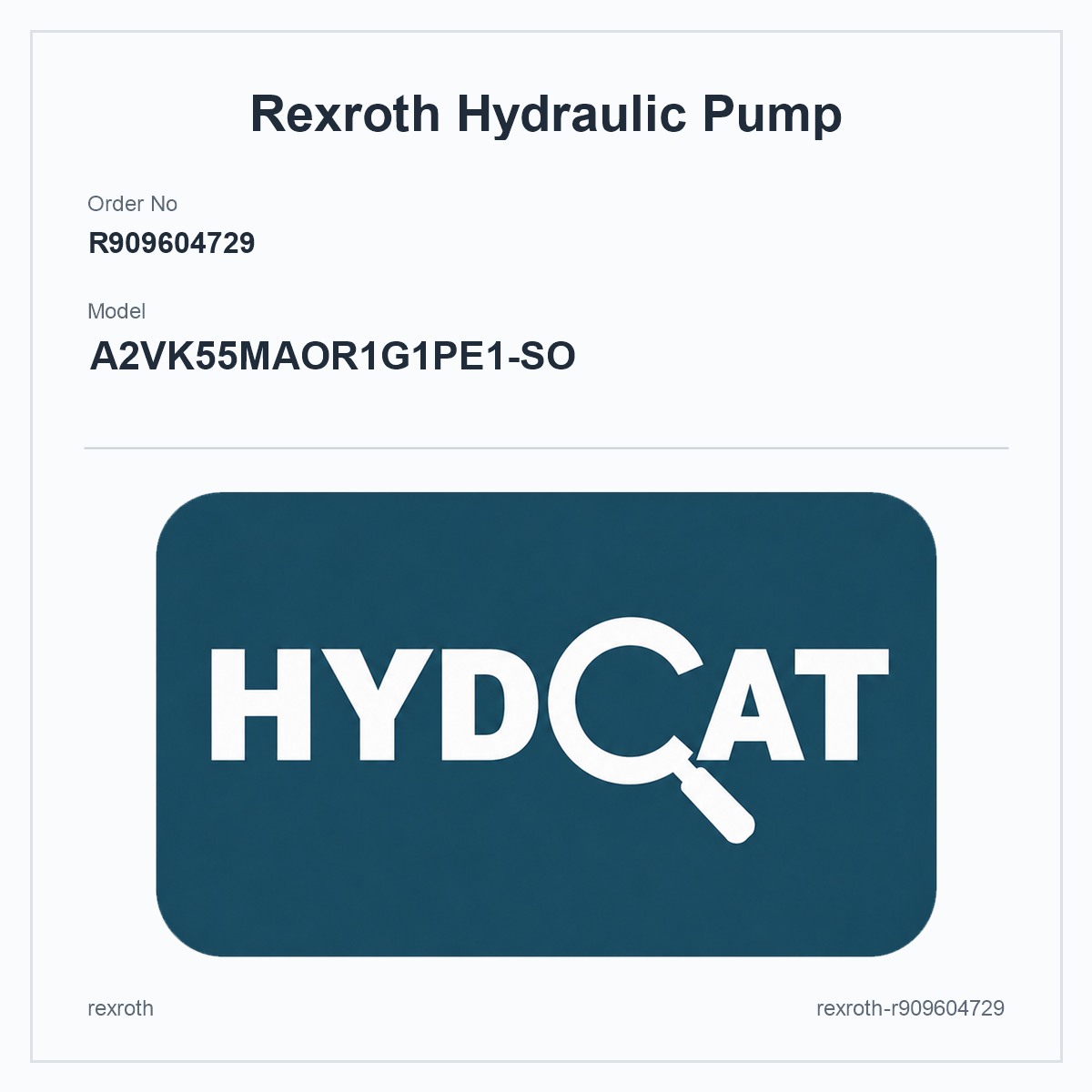 Rexroth R909604729, model A2VK55MAOR1G1PE1-SO